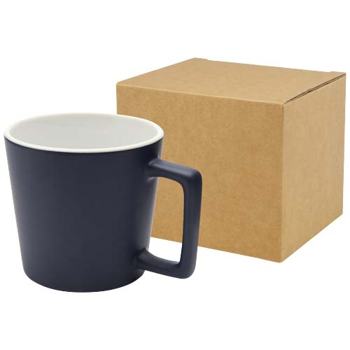 Mug fini mat céramique publicitaire 370 ml CALI Bleu marine